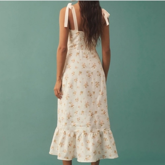 Stunning New Reformation Vale Pink Floral Midi Dress 12 - Picture 2 of 5